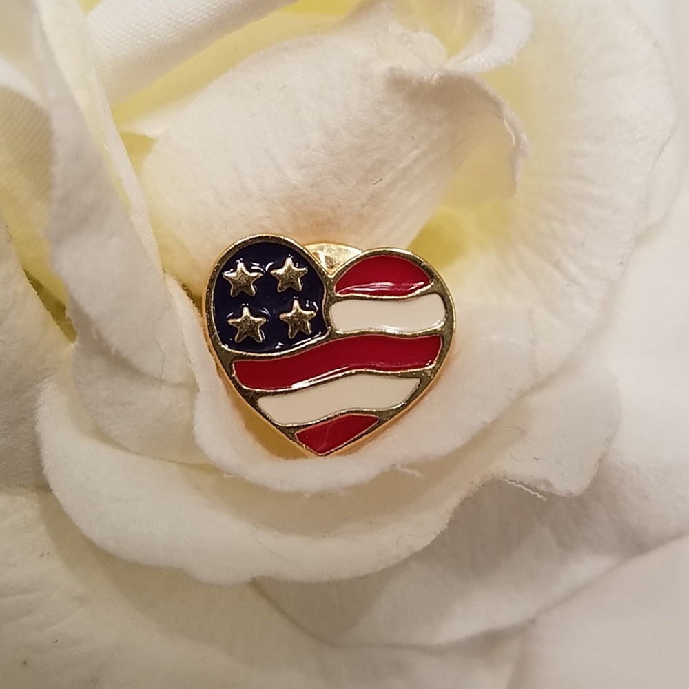 Free American Flag Heart Pin